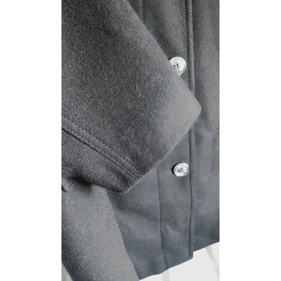 Calvin Klein Black Wool Blend Button Down Single Breasted Peacoat Size XL - Picture 6 of 12